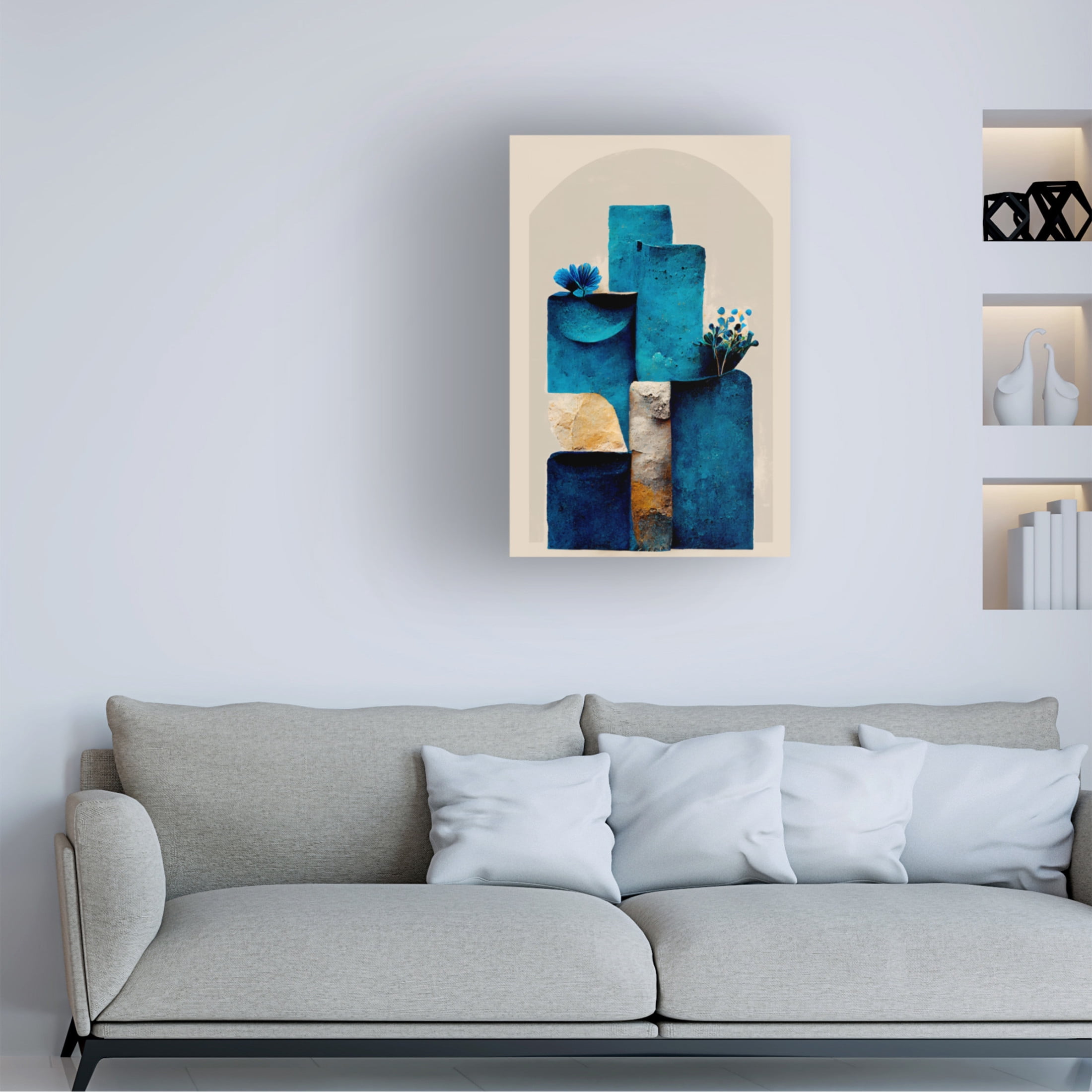 Canvas Wall Art - Treechild 'Blue Wall' Wall Art for Living Room, Bedroom, or Office D?cor by Trademark Fine Art - 30 x 47 Inches