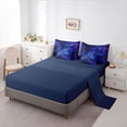 thumbnail image 5 of Feelyou Space Shark Bedding Comforter Set for Kids Boys Girls, Dreamy Galaxy Star Animal King Bedding Sets, Navy, Blue Reversible, 7 Pieces, 5 of 7