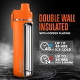 thumbnail image 3 of 24 Oz Stainless Steel Water Bottle, with Straw, Leak Proof, Large Vacuum Insulated Wide Mouth Bottle Thermos for Travel, Hiking, and Camping (Orange), 3 of 7