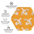 thumbnail image 3 of Honeii Flying Ducks print Leather Coaster Set of 4, ideal for safeguarding your furniture from drinks spills and effortless cleanup-Hexagon, 3 of 6