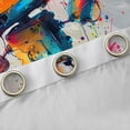 thumbnail image 4 of Feelyou Robot Black Out Curtains, Splatter Watercolor Curtains Pack of 2 (42x63 Each), 4 of 6