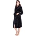 thumbnail image 4 of Womens Mens Fleece Robe Soft Plush Bathrobe Long Warm, 4 of 7