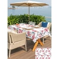 thumbnail image 6 of 52x70 Inch Outdoor Tablecloth with Umbrella Hole Zipper Rectangle Pink Blue Botanical Rectangular Tablecloths Outside Waterproof Summer Watercolor Branch Flower Patio Table Cover for Picnic Party, 6 of 8