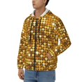 thumbnail image 3 of Honeii Bright Shiny Golden Print Hoodies for Men, Pullover & Full Zip, Breathable Zip up Hoodie, Sweatshirt-Small, 3 of 5
