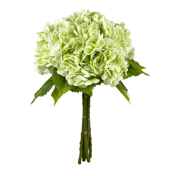 Flores artificiales de hortensia Yatim, verde claro, 53 cm, 5 unidades
