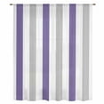 thumbnail image 2 of Purple Grey Striped Sheer Curtains 63 Inches Long, Minimalist Farmhouse Stripe Light Filering Curtains, Breathable Simi Curtain Privacy Drapes for Living Room Bedroom Lightweight Window Treatment, 2 of 9