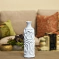 thumbnail image 3 of Urban Trends Collection 24455 Ceramic Round Cylindrical Vase With Neck & Wrinkled Sides, Small - White, 3 of 3