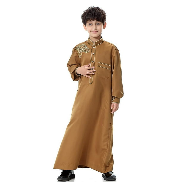 Xicen Evago Boy Arabic Clothes Kids Islamic Clothing Men Jalabiya Stand Collar Caftan Abaya Camisa Arabe Hombre Tesettur Elbise Arabisch Kid Other Xxl