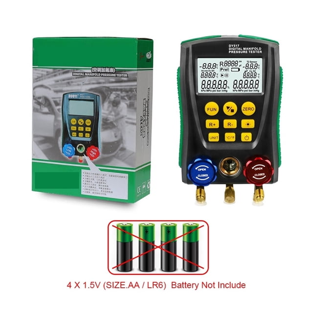 Digital Pressure Gauge Refrigeration Digital Vacuum Pressure Manifold Tester Meter HVAC Temperature Tester For Car Repair ,Easy to Use