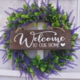 thumbnail image 2 of corona de la puerta delantera de lavanda Hoja de hiedra romántica forma forma decorativa de flores de plástico artificial para puerta de Fanmusic corona de la puerta delantera, 2 of 7