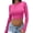 Hot Pink, variant on Women's Sexy Long Sleeve Crop Top 2023 Crew Neck Basic Fitted Tight Cropped T Shirts