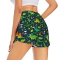 thumbnail image 3 of Goofa Dinosaurs Printed Women 2 in 1 Running Shorts,Quick Dry Athletic Workout Shorts,High Waisted Athletic Shorts with Liner Pockets-X-Large, 3 of 9