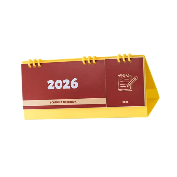2026 Desk Calendar with Writing Notepads Plastic Binding Comb Office Tabletop Monthly Calendar Daily Planner 23x7.3x10cm