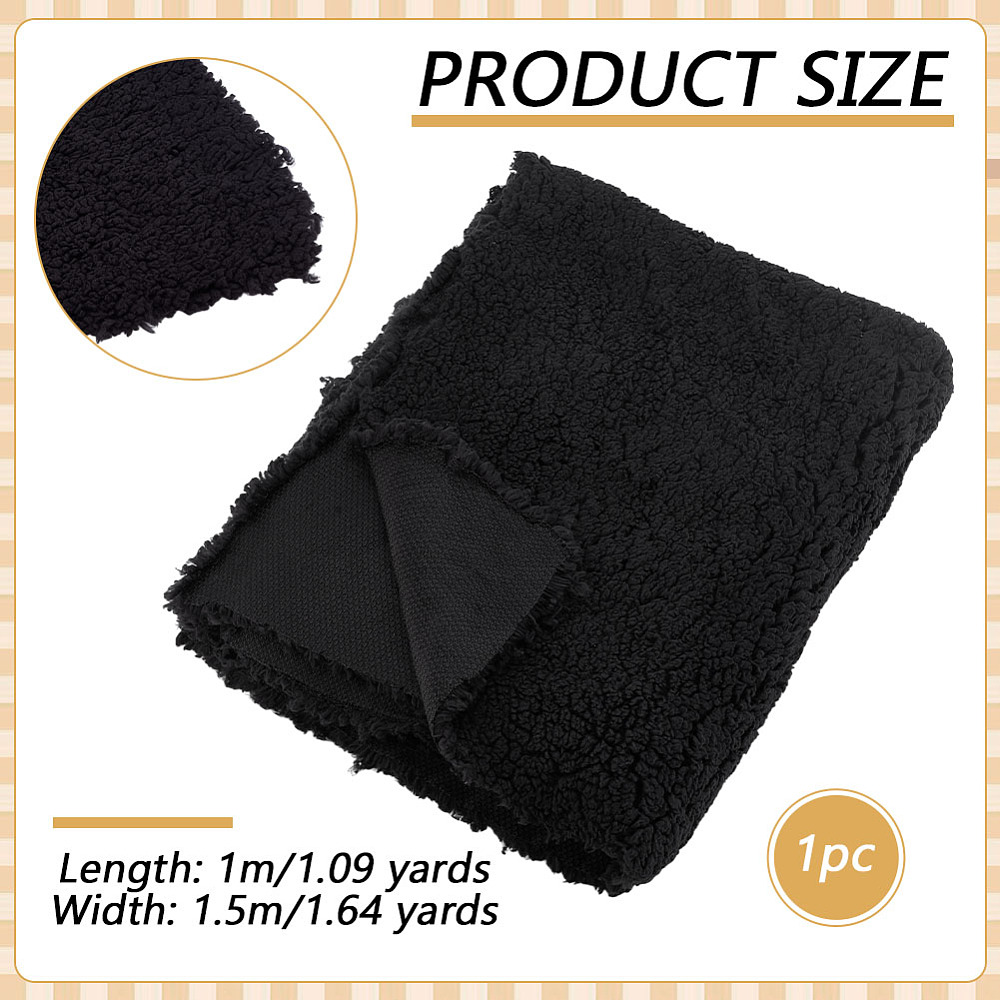 Black Plush Fabric 59 Inch Wide Lambs Wool Fabrics Fur Craft Fabric Sherpa Fleece Fabrics for DIY Craft Sewing Projects Costume Coats Blankets 1 Yard DIY