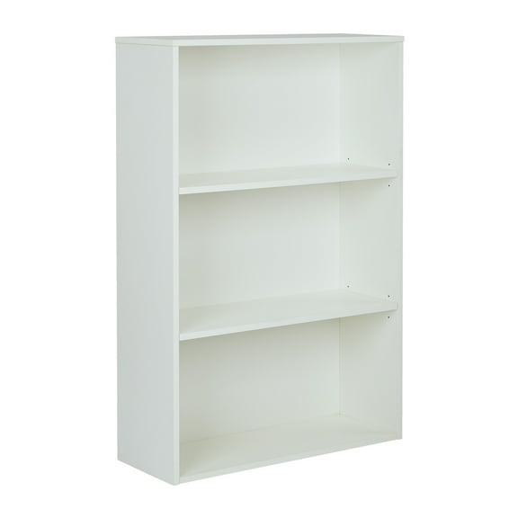 OSP Home Furnishings Prado 48 inch 3 Shelf White Bookcase Engineered Wood