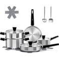 thumbnail image 1 of Stainless Steel Cookware Set Non Toxic, 14PCs Stainless Steel Pots and Pans Set with Stay-Cool Handles, Kitchen Induction Cookware with Steamer, Utensil Sets and Pot Protectors, 1 of 6