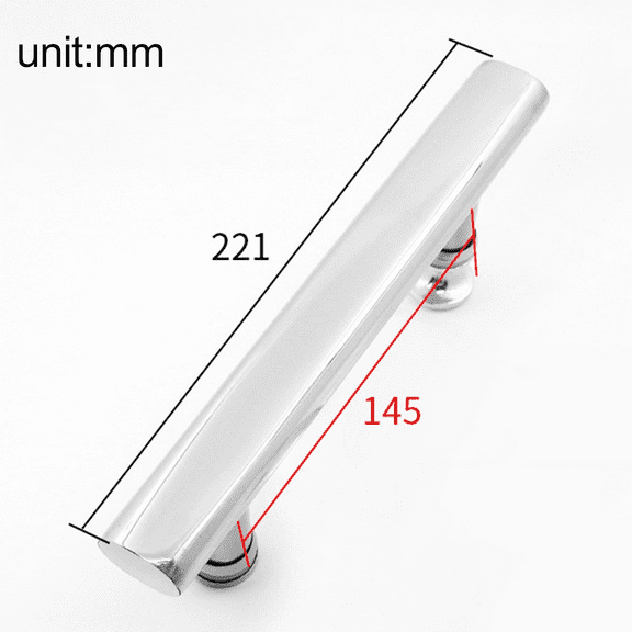 Stainless Steel Bathroom Glass Door Handle Bathroom Sliding Door Handle Shower Door F-Type Handle Silver