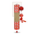 thumbnail image 1 of Multipet Lamb Chop Print Cardboard Roller Cat Toy with Bell and Feathers, 1 of 7