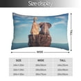 thumbnail image 2 of Kdxio Cotton Pillow Cases 16"x24" Pillowcases,Soft and Breathable Bedroom Pillow Cases-Elephant And A Giraffe Sitting On A Rock Admiring The Ocean-No Pillow Core, 2 of 5