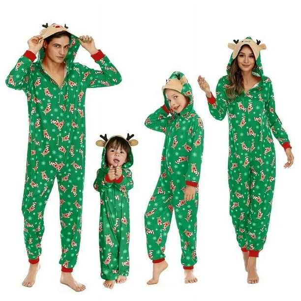 Pijamas de Navidad, trajes a juego para la familia, conjuntos de pijamas para adultos y niños, pantalones + Tops con estampado de ciervos, ropa de dormir de Navidad, mameluco para bebés y niñas