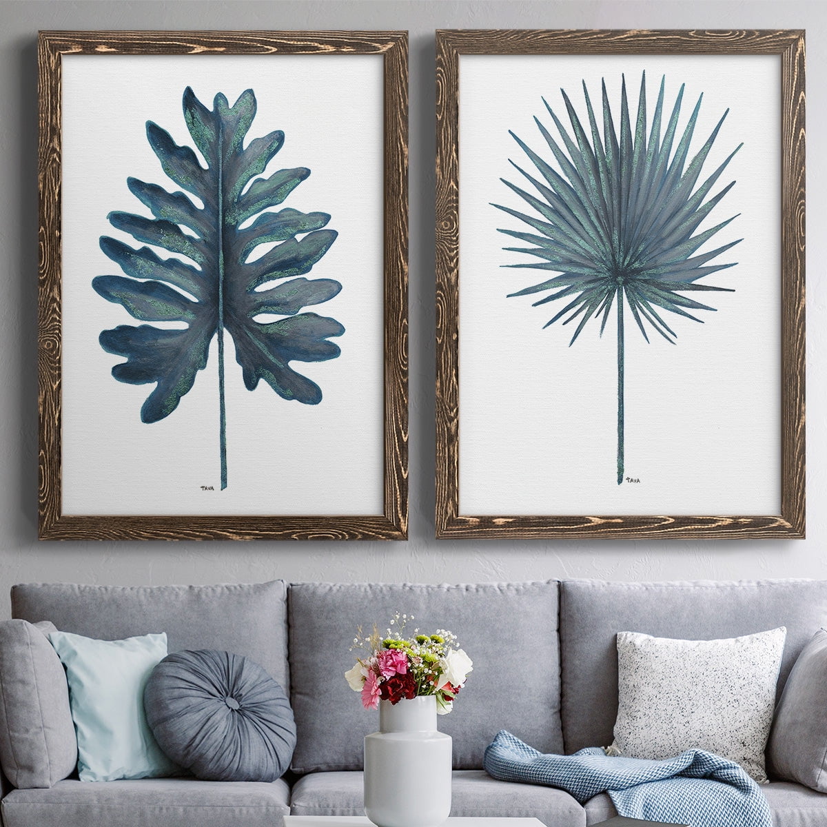 Blue Oasis I - Premium Framed Canvas 2 Piece Set - Ready to Hang