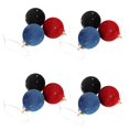thumbnail image 4 of 12pcs Flocking Christmas Tree Baubles Plush Soft Hanging Ornaments Red Black Blue Holiday Decorations for Xmas Tree Home Party\n\n优 后的标题： \n**Flocking, 4 of 5