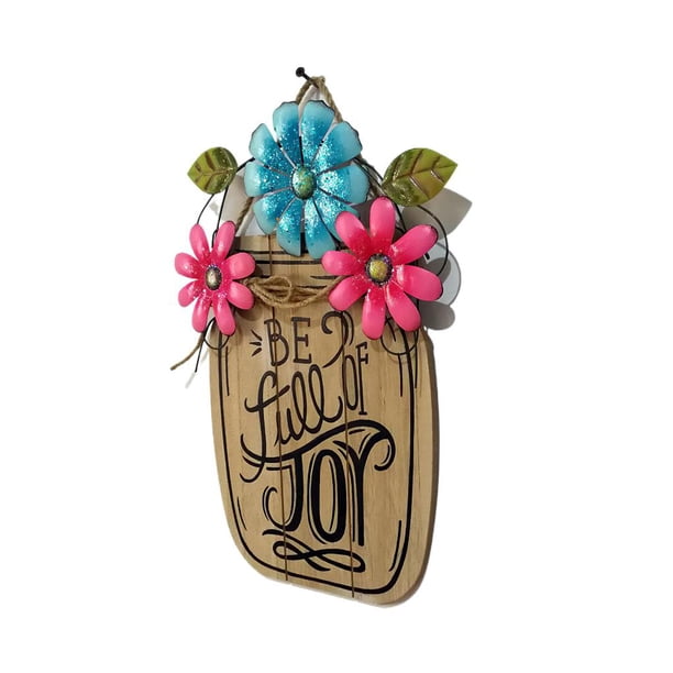 Naiovety Señal de bienvenida de flores, exquisita decoración de puerta de madera, letrero colgante para puerta, tablero colgante de bienvenida vívido Jardín y Patio Naiovety HA021846-00