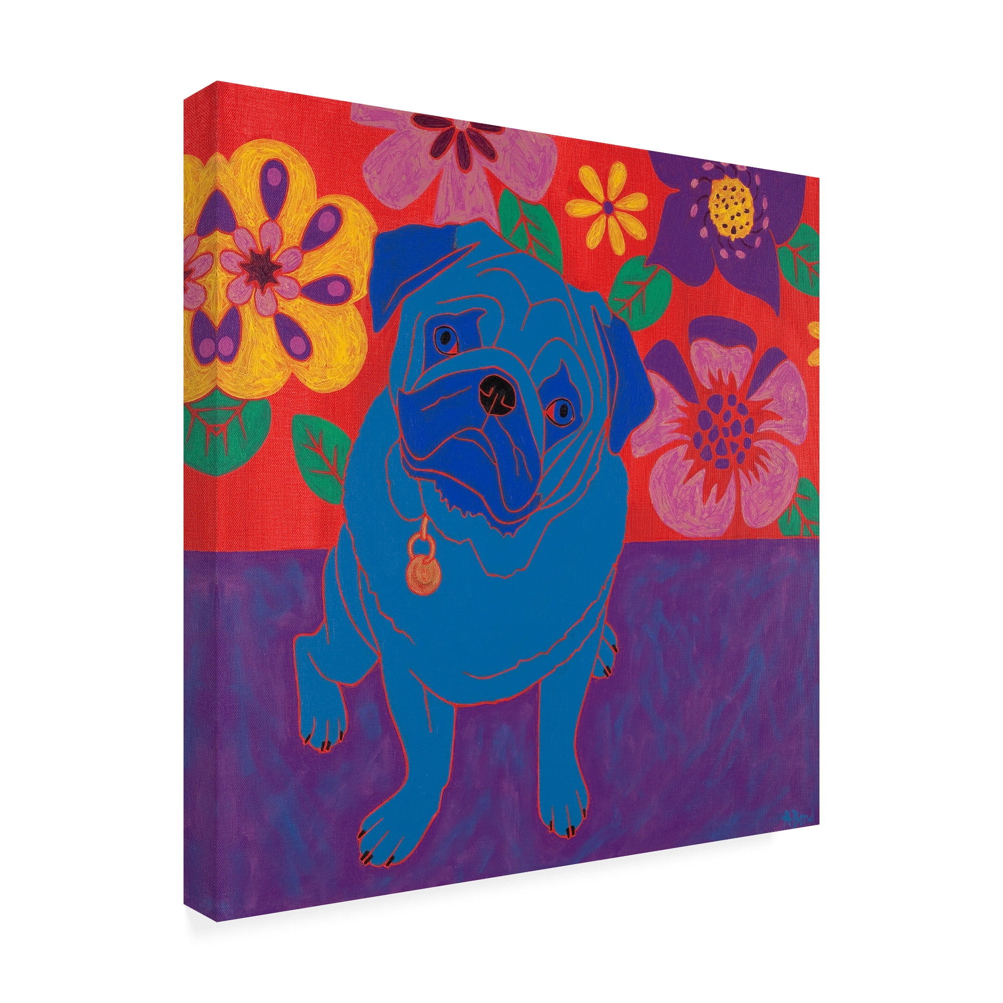 Trademark Fine Art 'Perspicacious Pug' Canvas Art by Angela Bon