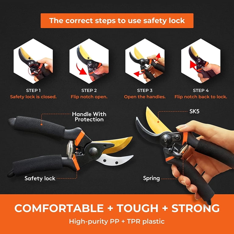 Amybaby 8" Pruning Shears With Titanium Steel Blades photo 5