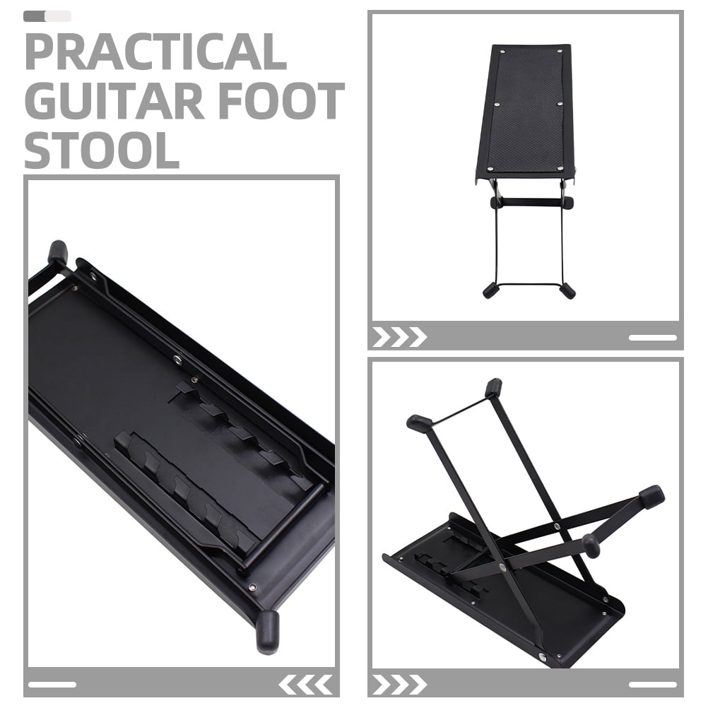 HEMOTON Guitar Foot Stool Foldable for Classical Acoustic Guitarists with Ergonomic Support .5x12x7 inches