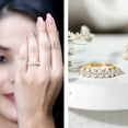 thumbnail image 3 of Rosec Jewels Half Eternity Anniversary Band Ring - 7 Stone Ring - EF-VS Quality - Ready to Gift, 14K Yellow Gold, US 4.50, 3 of 8