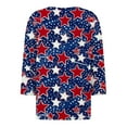 thumbnail image 5 of IYYVV 3/4 Length Sleeve Womens Tops 4th of July Button Down Shirts for Women Summer Top 2025 Patriotic Stars Stripes Flag Graphic Tees Dark Blue S, 5 of 7