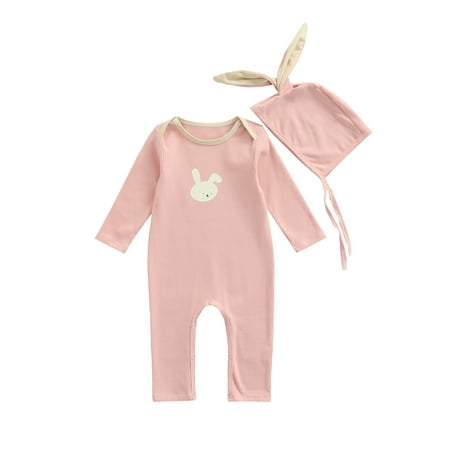 

Seyurigaoka 2Pcs Baby Outfit Toddlers Cartoon Animal Print Jumpsuit + Cute Hat