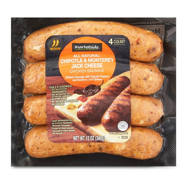 Marketside Chipotle & Monterey Jack Chicken Sausage 4link, 12oz