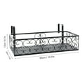 thumbnail image 2 of Iron Balcony Hanging Flower Rack Pot Stand Plant Storage Railing Shelf Decoration, 2 of 14