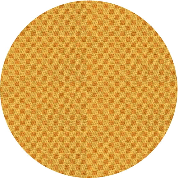 Ahgly Company Machine Washable Indoor Round Transitional Neon Orange Area Rugs, 5' Round