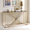 thumbnail image 4 of Furniture of America Jonnah Contemporary Glass Top Console Table in Gold, 4 of 7