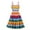 Multicolor, variant on WXLWZYWL Summer Dress Women'S Sling V Neck Colorful Wave Stripes High Waist Retro Dress Multicolor