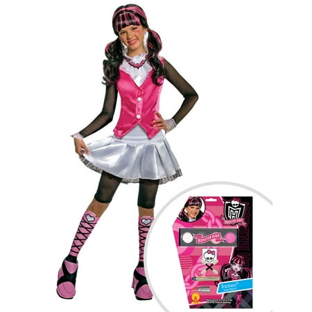 Girl's Deluxe Draculaura Monster High Costume and Draculaura Monster High Makeup Kit