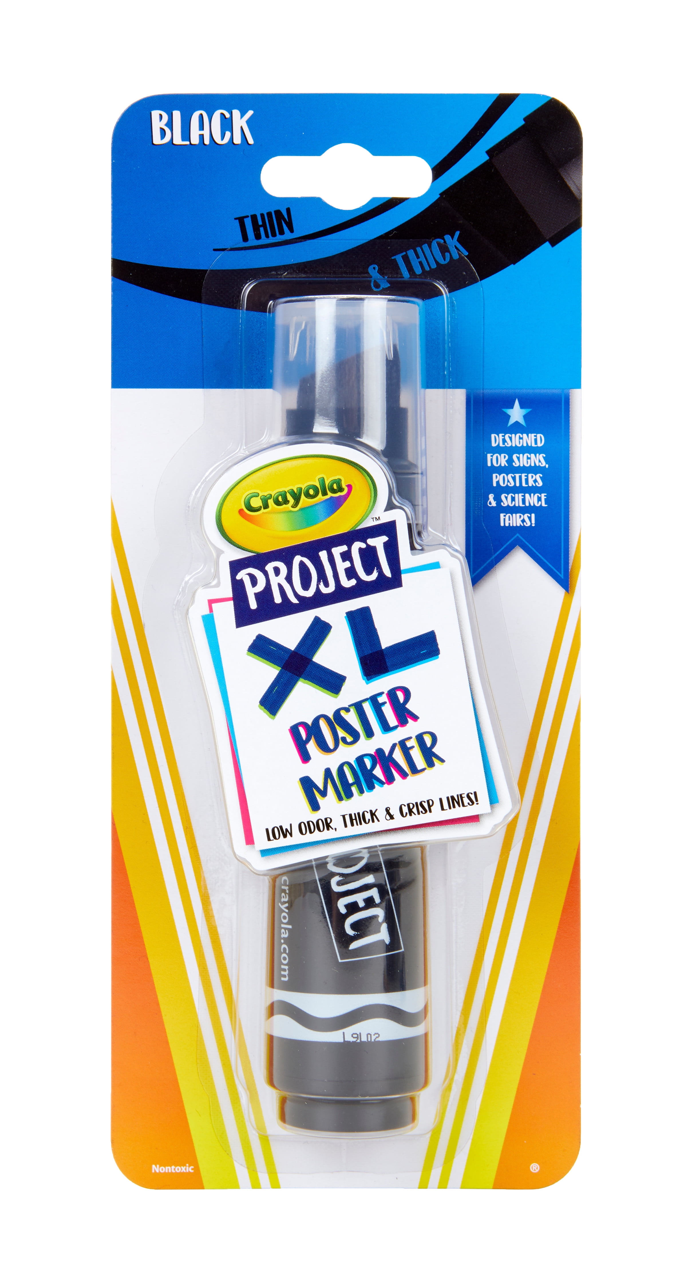 Crayola XL Black Poster Marker, Chisel Tip, School Supplies, 1 Count