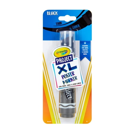 Crayola XL Black Poster Marker  Chisel Tip  School Supplies  1 Count