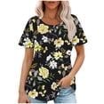 thumbnail image 1 of Fiudx Ofertas de La Semana Top Estampado con Cuello Redondo y Manga Corta Informal para Mujer a La Moda, 1 of 3