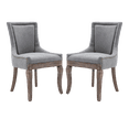 thumbnail image 4 of Tcbosik Modern Dining Chairs Set of 2, Upholstered Fabric Dining Room Chair with Solid Wood Legs for Kitchen, Living Room, Gray+Wood Color, 4 of 10