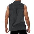 thumbnail image 6 of Inglocry Mens Button Down Summer Shirts Sleeveless Cotton Linen Beach Tank Top Basic Solid Work Dress Shirt Dark Gray S, 6 of 6