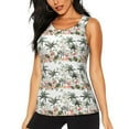 thumbnail image 1 of Fotbe Flamingo Palm Trees Blusas Sin Mangas para Mujer – Estilo Casual, Corte Suelto, Slim-Fit, Cuello Redondo Deportivo, Tops de Verano para Gimnasio y Yoga-XX-Large, 1 of 7