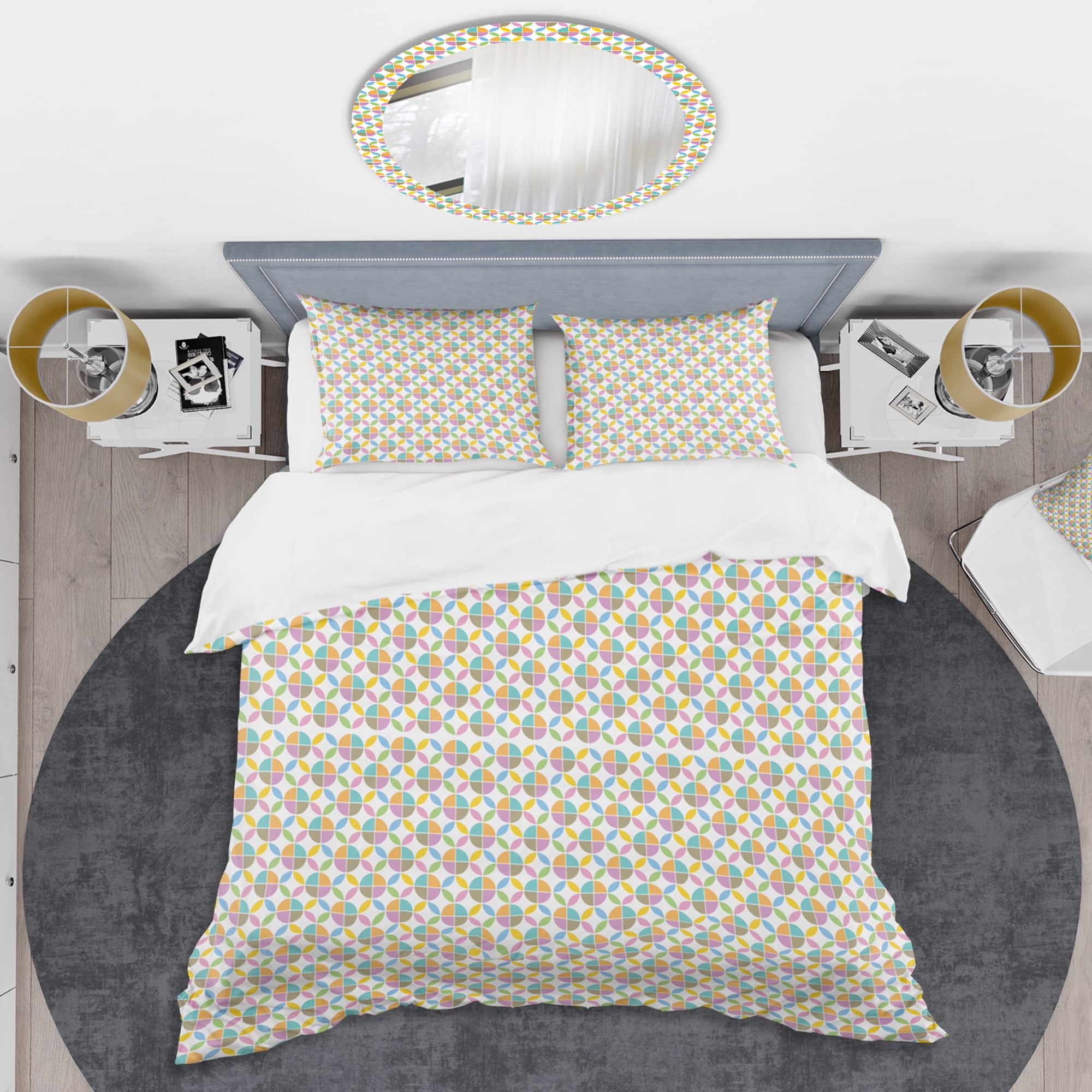 Designart 'Retro Geometric Design VIII' Mid-Century Modern Duvet Cover Set
