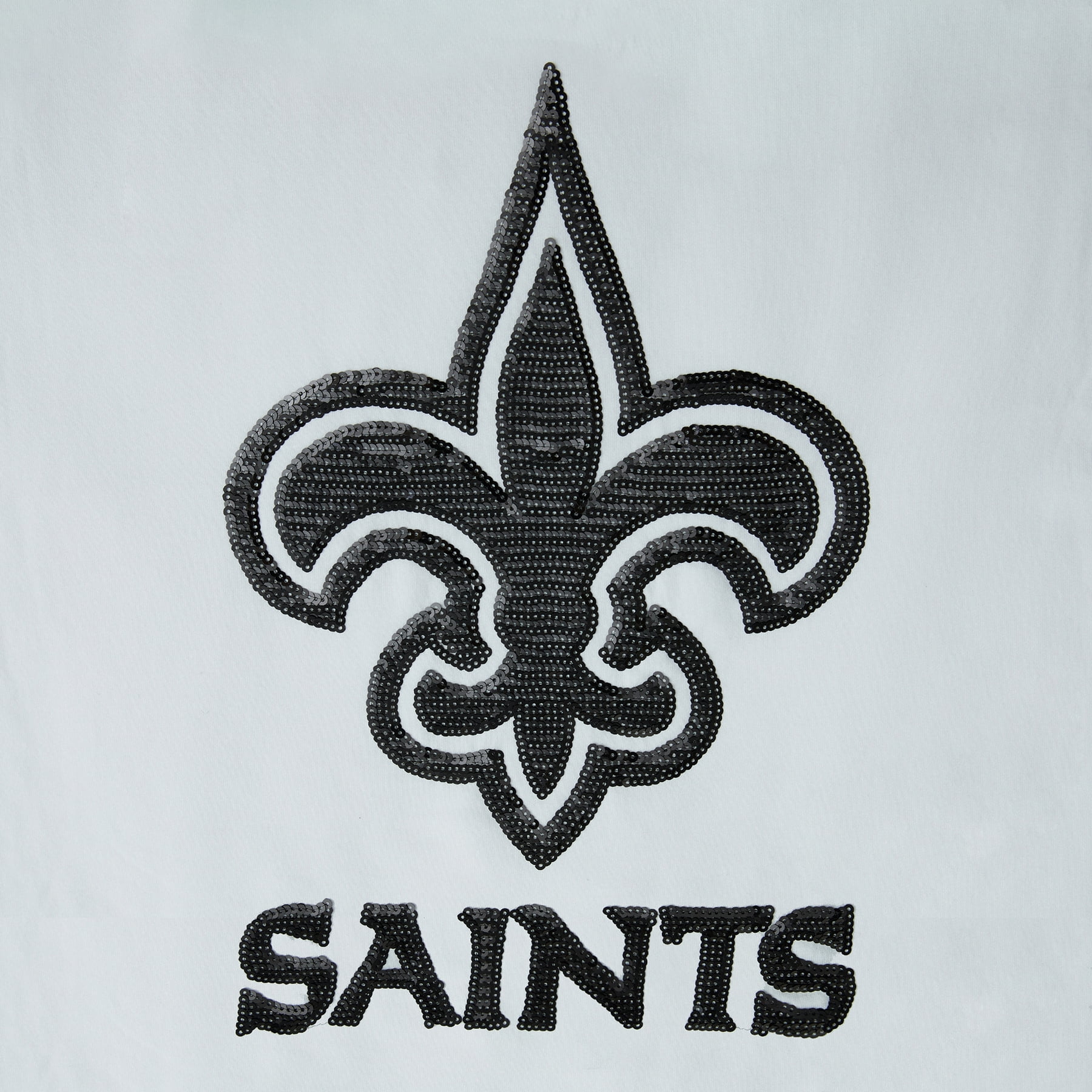 NFL Womens New Orleans Saints Cozy Sequin Crew Neck Sweatshirt