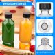 thumbnail image 5 of 24 botellas de vidrio transparente peque&ntilde;as de 2 onzas con tapas y 3 embudos de acero inoxidable, 60 ml botellas redondas de muestra Boston para poci&oacute;n, jugo, brotes de jengibre,, 5 of 6