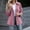 Pink, variant on Sevevn Women Lapel Collar Short Trench Coat Button‑Front Jacket with Plaid Contrast Cuffs Fall Casual Outerwear Wine 2XL