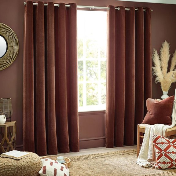 Yard Chenille Velvet Eyelet Curtains